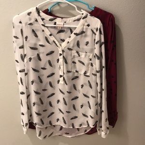 LAST CHANCE Set of 2 Merona V Neck Blouses